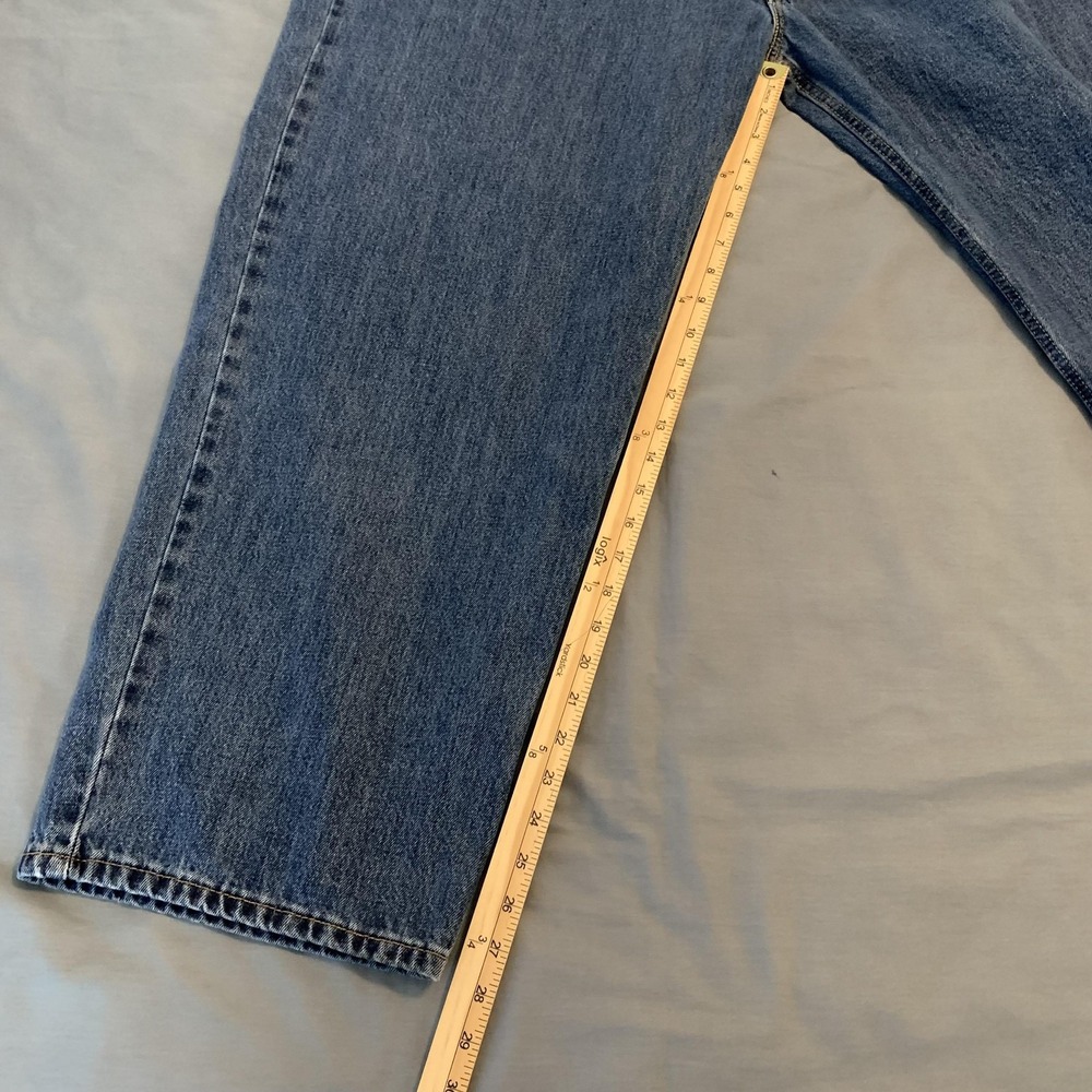 Levis 550 Relaxed Fit Tapered Jeans Mens 52x30 Blue Medium Wash Denim Pants - Picture 7 of 12